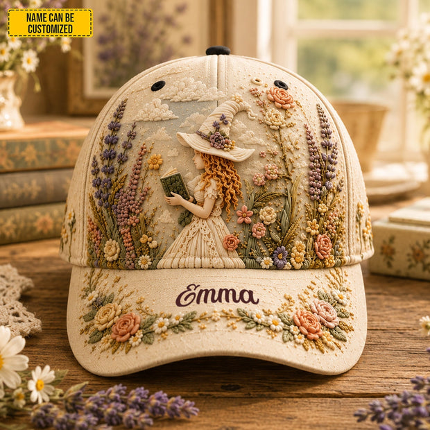 Floral Enchanted Garden Witch Gift For Her, Witch Lovers - Personalized Classic Cap