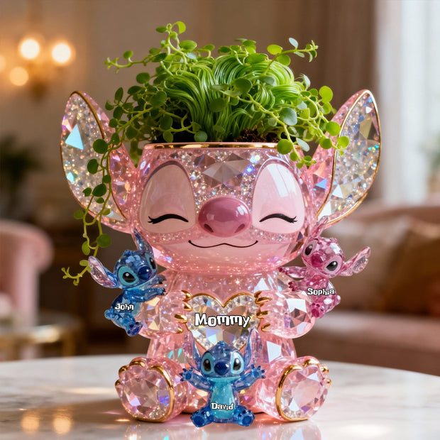 Cute Sparkling Alien - Personalized Custom Shape Acrylic Flower Vase CT01