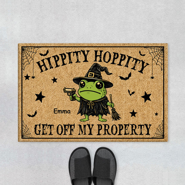 Hippity Hoppity Get Off My Property Halloween Doormat - Personalized Doormat - Gifts For Halloween