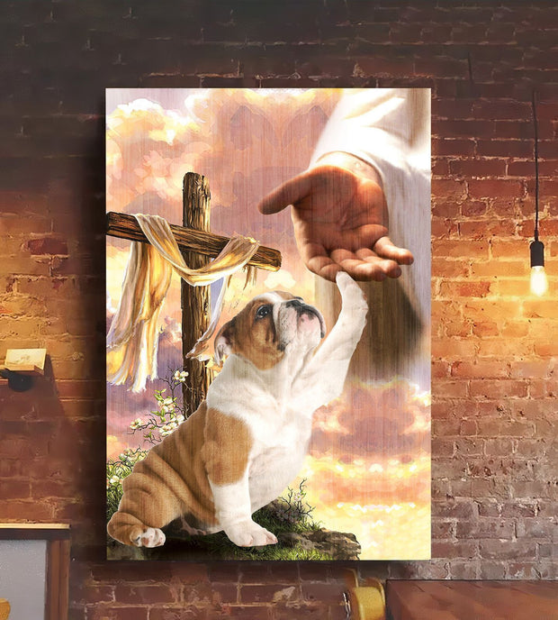 Bulldog God Jesus Hand Canvas MTC105163