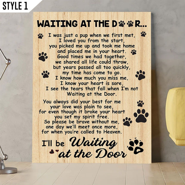 Waiting At The Door Dog Memorial Gift Vertical Canvas HY210164