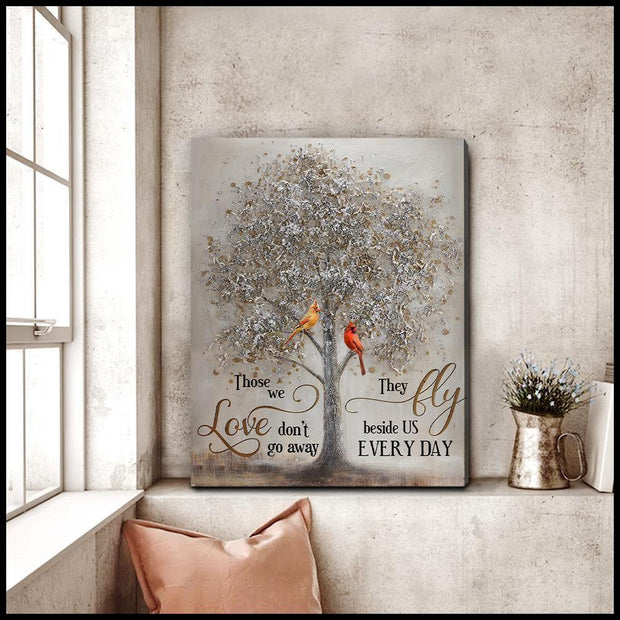 Cardinal Those We Love Fly Beside Us Canvas