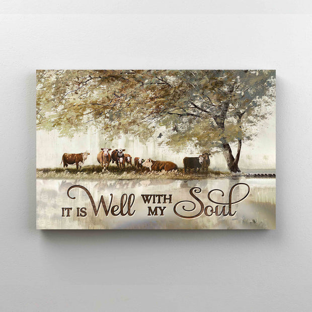 It Is Well With My Soul Cow Wrapped Canvas