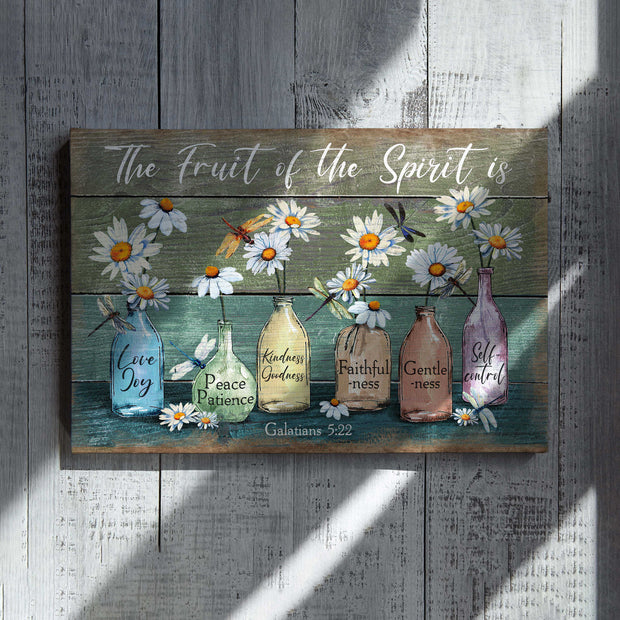 The Fruit Of The Spirit Is Daisy Flower Dragonfly Canvas HY210184