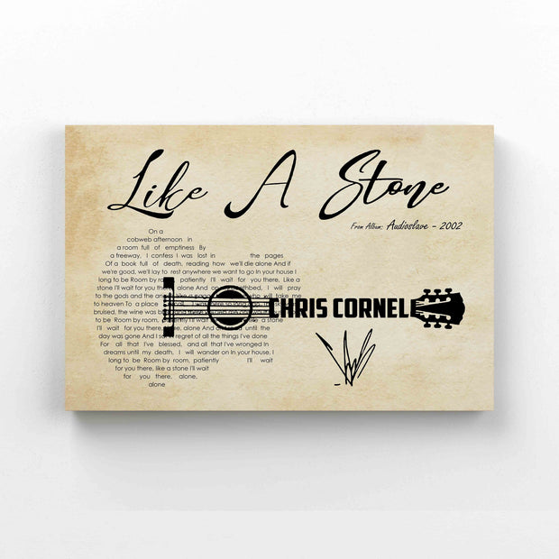 Like A Stone Chris Cornell Art Gift Quote Canvas QT212419Ee