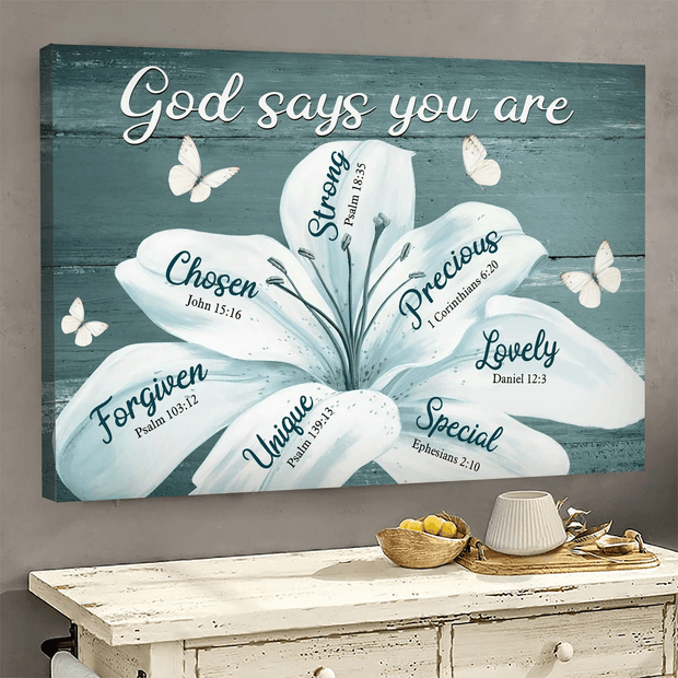 Flowe God Jesus Says You Are Canvas HY207033Ee