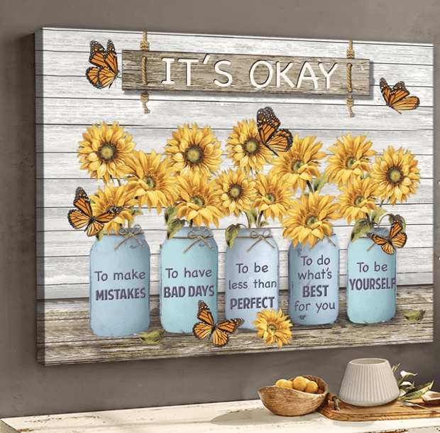 Its Okay To Make Mistake Sunflower Canvas HY207045Ee