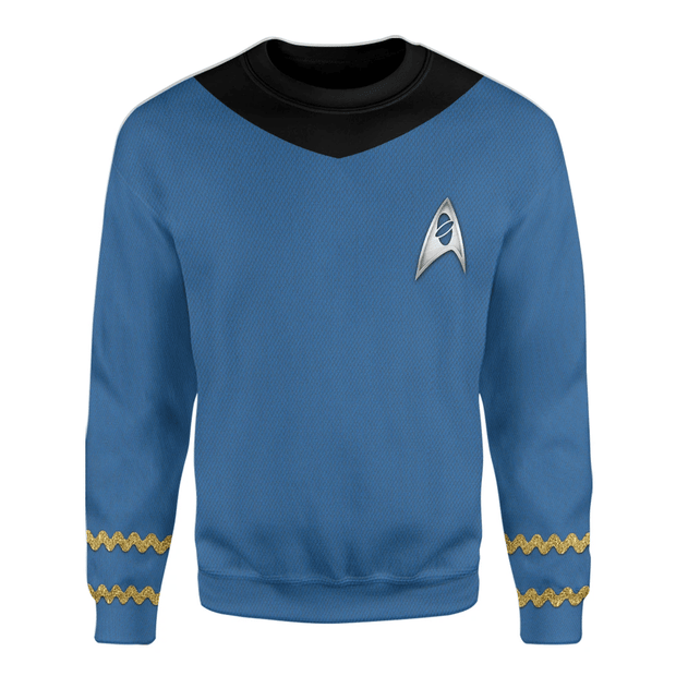 3D SaTr The Original Series Blue Suit Custom Cosplay Costume Pullover Sweatshirt Ugly Sweater QT305955Hc