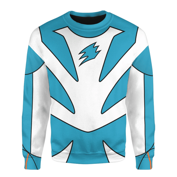 3D Power Ranger Jungle Fury Spirit Ranger Shark Ranger Custom Cosplay Costume Pullover Sweatshirt Ugly Sweater QT301295Hc