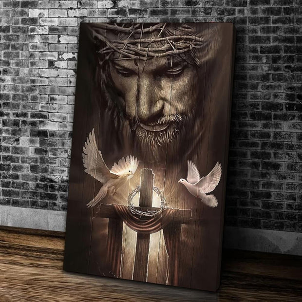 Bird And Cross Jesus Christ Christian Canvas HY210216Ei