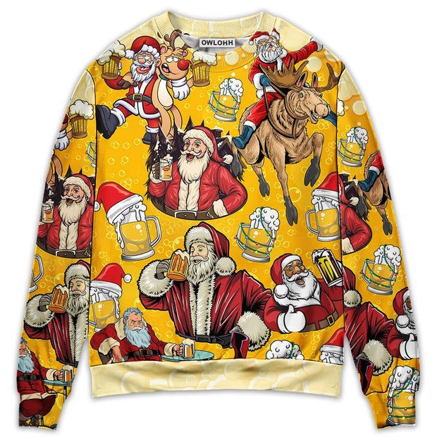 Beer Santa Funny Christmas Merry Xmas Sweatshirt