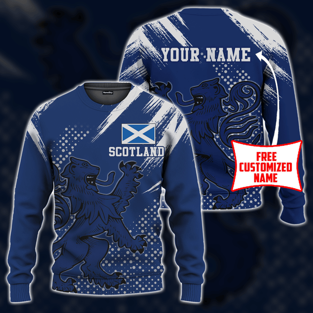 Homsizy Scottish Lovers Scotland Lion Grunge Custom Text Sweatshirt Ugly Sweater J4 QT211603Hc
