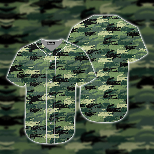 Crocodile Camo Pattern - Baseball Jersey