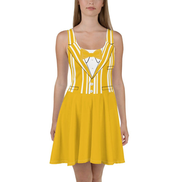 Yellow Barbershop Quartet Cosplay Costume - Skater Dress