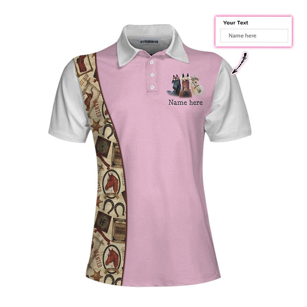 Weekend Forecast Horse Racing With No Chance Of House Clean or Cooking Custom Cosplay Short Sleeve Women Polo Shirt