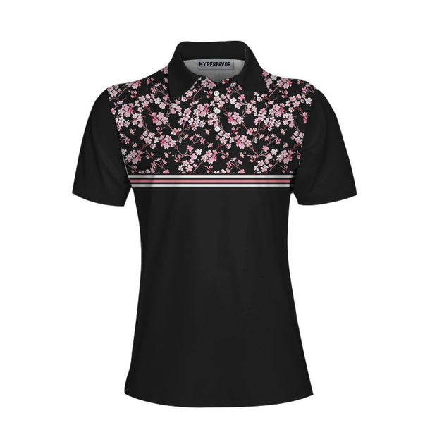 You Are Looking At My Putt Again Golf Short Sleeve Women Polo Shirt, Floral Golfing Shirt For Female Golfers