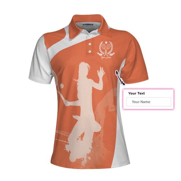 Personalized Custom Name I'm not Swearing I'm Using My Tennis Words Custom Cosplay Short Sleeve Women Polo Shirt, Tennis Gift For Ladies