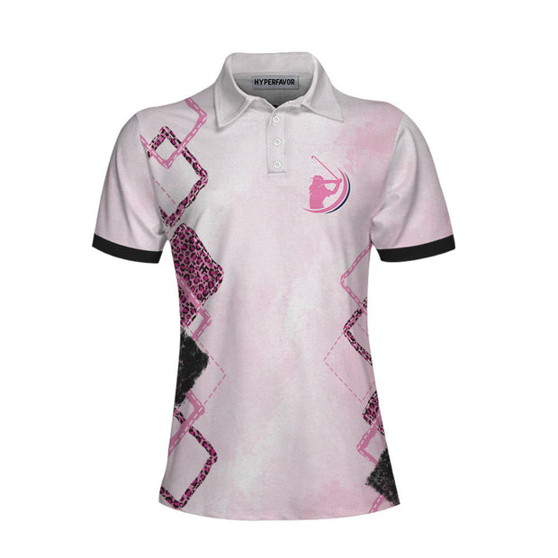People Think I'm Nice Until They Sit Next To Me At A Pink Leopard Golf Course Women Polo Shirt