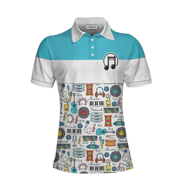 Music Teacher White And Blue Women Polo Shirt