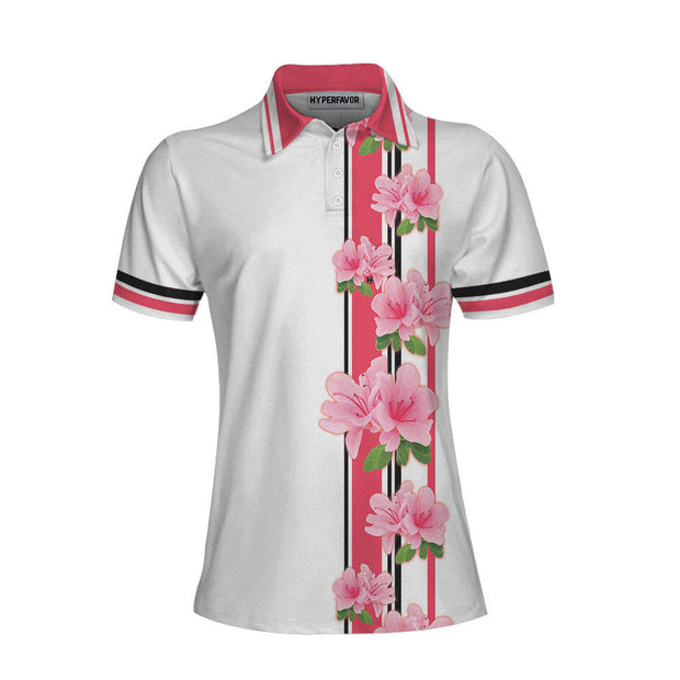 Life Is A Game But Golf Is Serious Golf Short Sleeve Women Polo Shirt, Floral Shirt With Sayings For Women