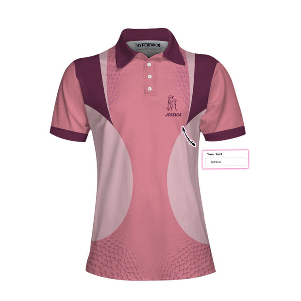 Personalized Custom Name Golf And Wine Kind Of Girl Custom Cosplay Short Sleeve Women Polo Shirt, Golf Shirt For Ladies