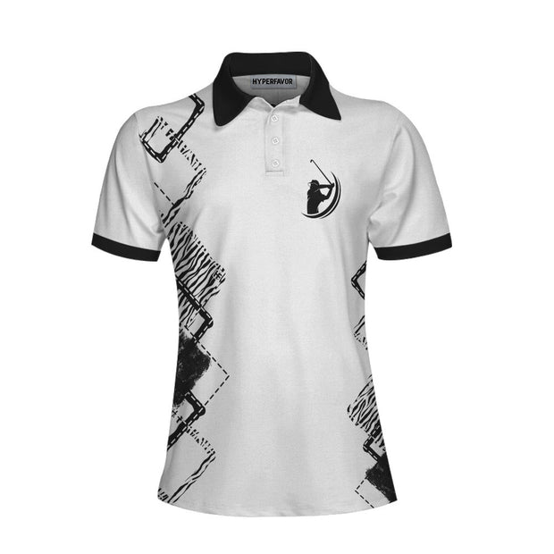 I Hope Your Day Is As Nice As My Putt Golf Short Sleeve Women Polo Shirt, Zebra Pattern Golf Shirt For Ladies