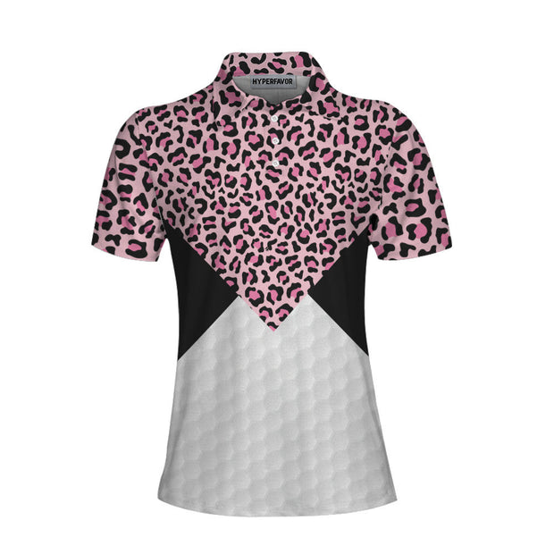 I'm Sorry For What I Said When I Was Golfing Short Sleeve Women Polo Shirt, Pink Leopard Pattern Shirt