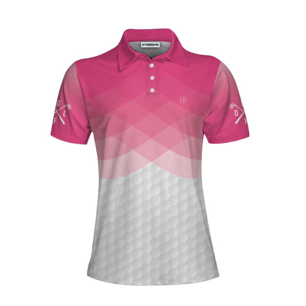 Just A Pink Girl Who Loves Playing Golf Short Sleeve Women Polo Shirt, Pink Argyle Pattern Golf Shirt