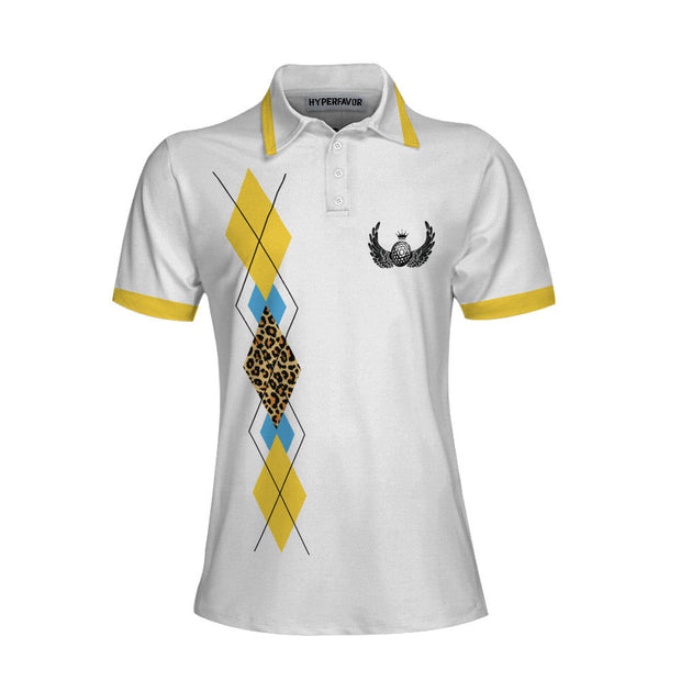 Funny Yellow And White Grandmas Yell Loudest Golf Women Polo Shirt