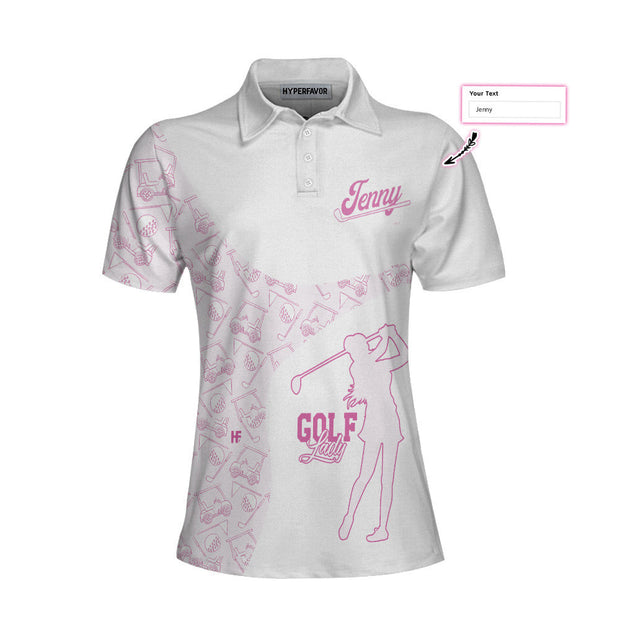 Golf Girl Pink Pattern Custom Cosplay Women Polo Shirt