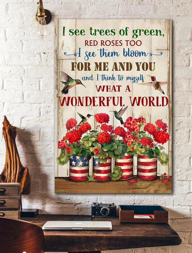 Hummingbird What a wonderful world Canvas HY210169