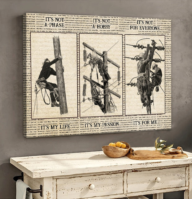 Lineman Electrician It Is My Life Canvas HY209104Eb