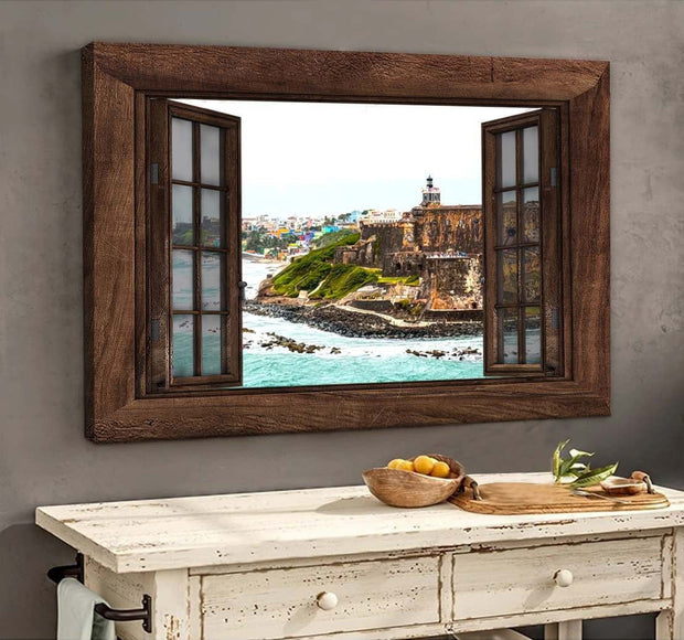 Puerto Rico Window View Canvas HY209058