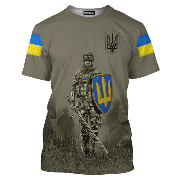 Custom Name Ukraine Veteran Slava Ukraini Support Ukraine - Personalized 3D Tshirt