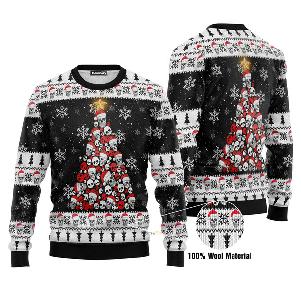 Skull Pine Tree Ugly Christmas Sweater