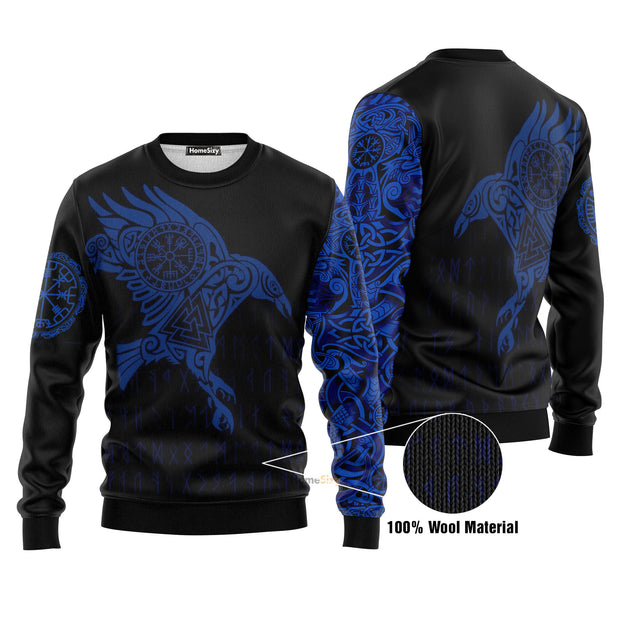 Vikings - The Raven of Odin Ugly Christmas Sweater 3D Printed Best Gift For Xmas UH1026