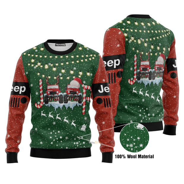 Jeep Car Christmas Ugly Sweater
