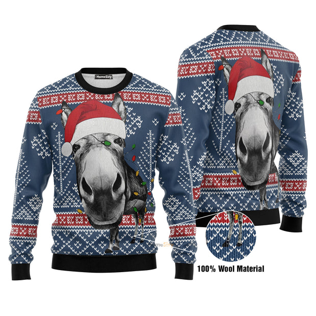 Donkey Funny Christmas Ugly Christmas Sweater 3D Printed Best Gift For Xmas UH1513 QT212106Hj