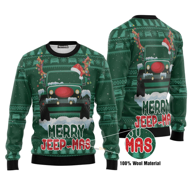 Merry Jeep Mas Ugly Christmas Sweater