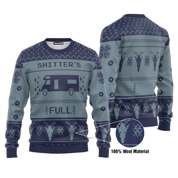 Shitters Full Blue Christmas Ugly Sweater QT211287Hj