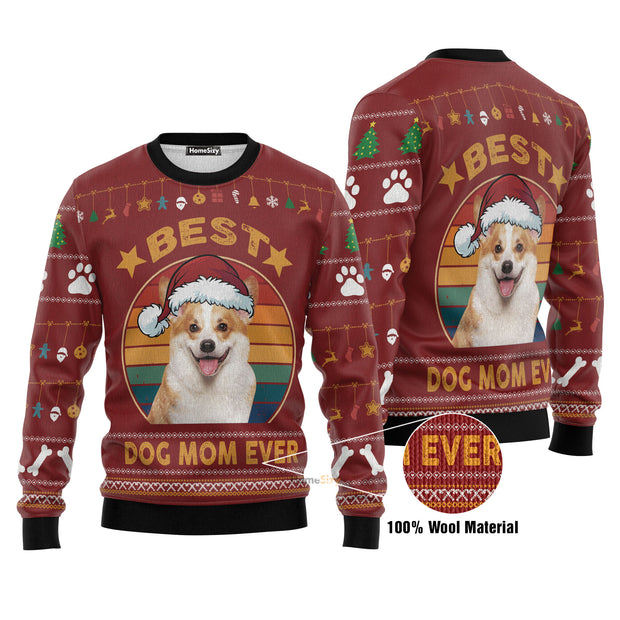 Cardigan Welsh Corgi Best Dog Mom Ever Ugly Christmas Sweater 3D Printed Best Gift For Xmas Adult | US5093 QT211293Hj