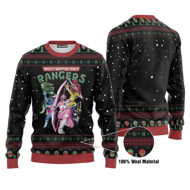Mighty Morphin Power Rangers Christmas Ugly Sweater QT211020Hj