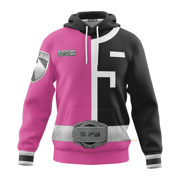 3D Pink Power Rangers S.P.D. Custom Cosplay Costume Hoodie
