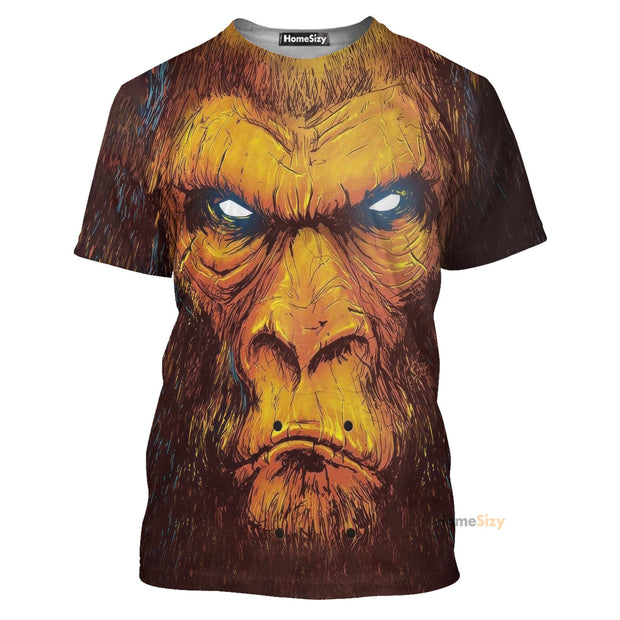 Huge Gorilla Face Brown - 3D Tshirt