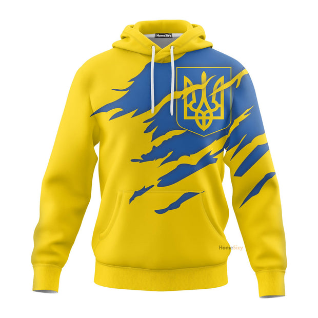 Ukraine Ukrainian Flag Hoodie Stand With Support Ukraine 2022 Merchandise Mens Gifts QT210121