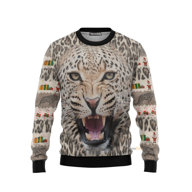 Leopard Cute Face Ugly Christmas Sweater