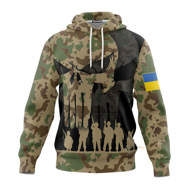 Stand With Ukraine Camo Hoodie Ukraine Strong Merch QT301253Hf