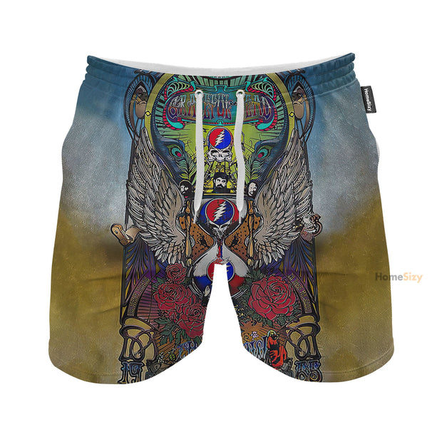 Grateful Dead GD Band Vintage Style - Beach Shorts