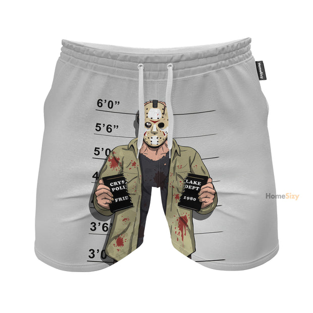 Friday The 13th Horror Movie Jason Voorhees Cosplay Costume - Beach Shorts QT4121602