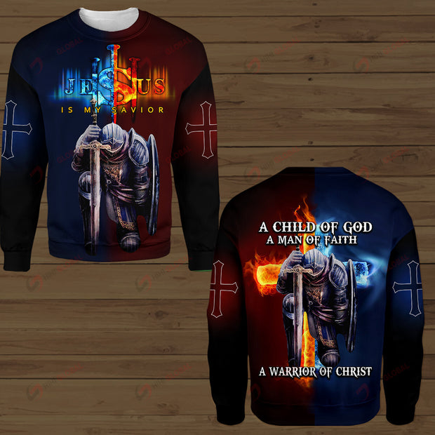A Child of God a Man of Faith a Warrior of Christ Templar Knight Christian God Jesus Sweatshirts QT303119La